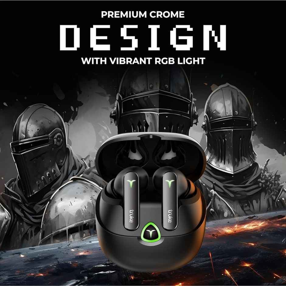 truke BTG Flex Truly Wireless Bluetooth Earbuds with Dual Pairing, 60H Battery- SunsetBlack