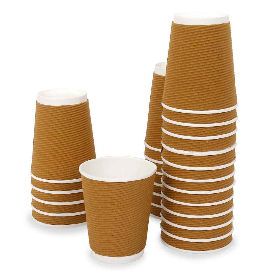 Disposable Ripple Paper Glass | 150 ml | Pack of 25 | Tempware