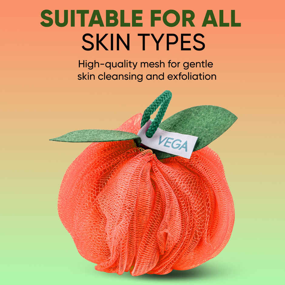 VEGA Orange Sponge, Bath Shower Loofah for Women and Men, (BA-3/10)