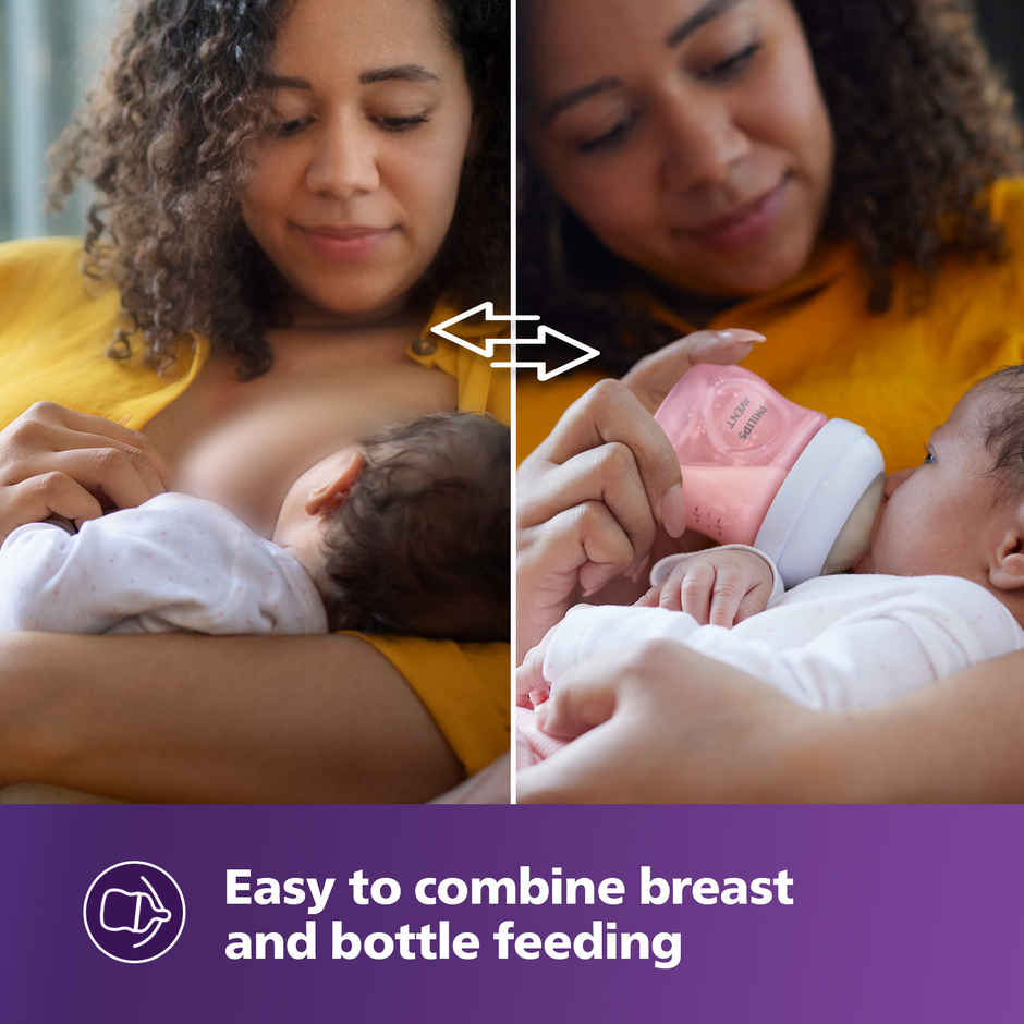 Philips Avent Pink Natural Baby Feeding Bottle | 1m+| 260ml| Pack of 1 | SCY903/11