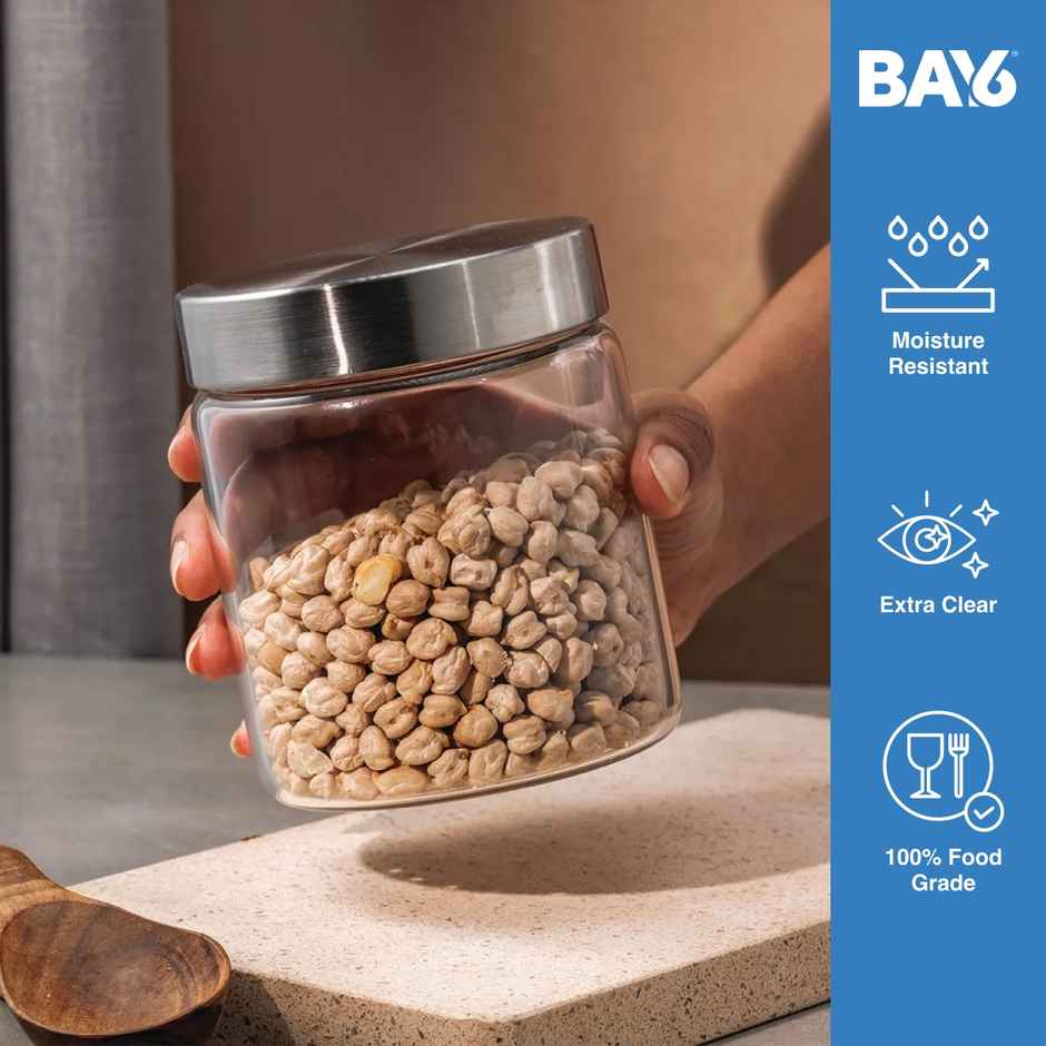 BAY6 Premium Imported Borosilicate Glass Jar -700 ml