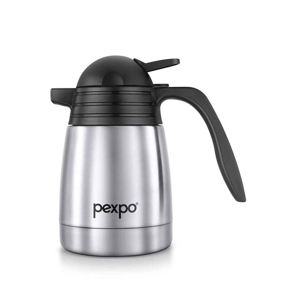 Pexpo Cosmo Stainless Steel Thermal Carafe | 1 L | Silver | Coffee/Tea Carafe Heat & Cold Retention