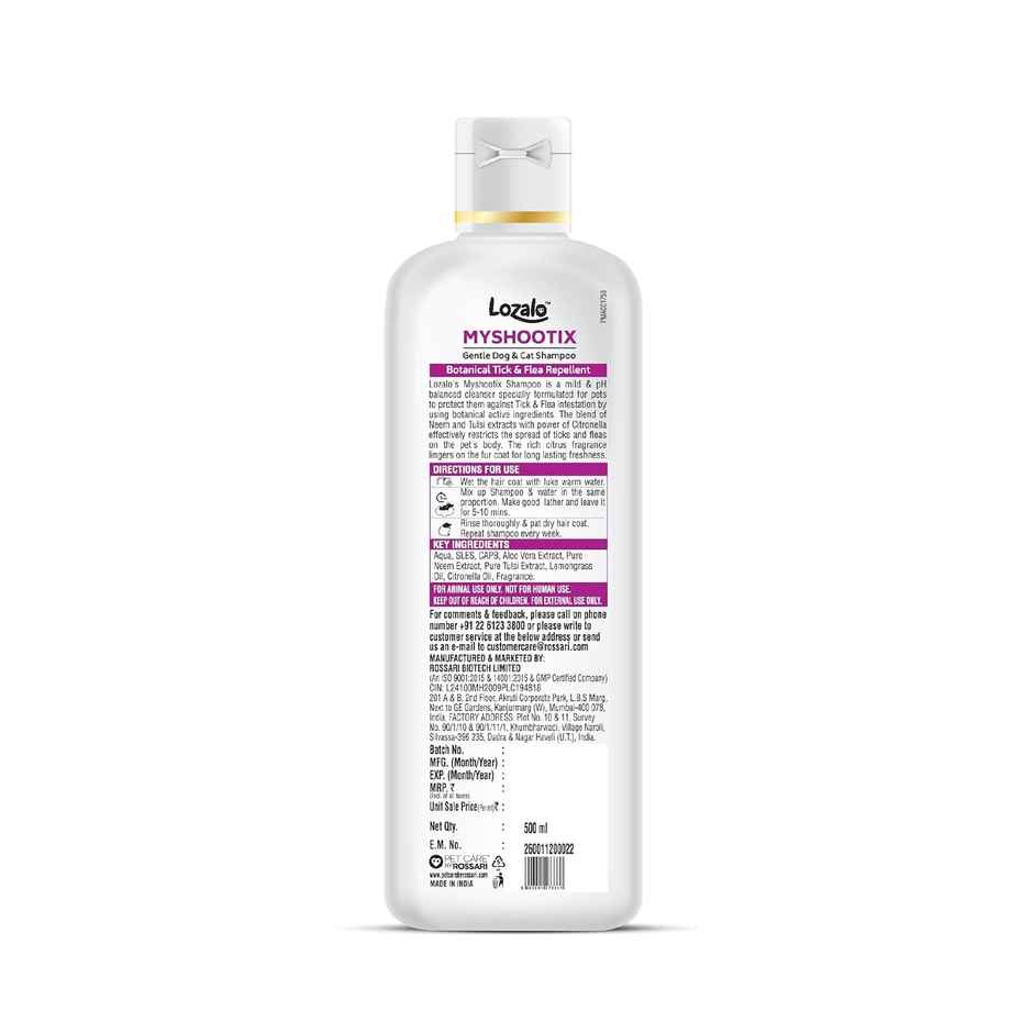 Lozalo My Shootix Anti-Tick Pet Shampoo | Neem | Citronella | Tulsi | Paraben-Free