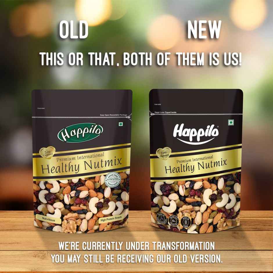 Happilo Premium Healthy Nutmix|Almonds, Cashews, Black Raisins, Pistachios, Raisins|Fasting Special