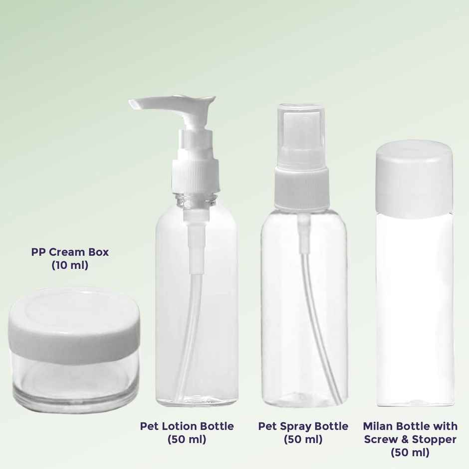 4-Pcs Travel Bottles Kit | Portable Refillable Toiletry Containers Set