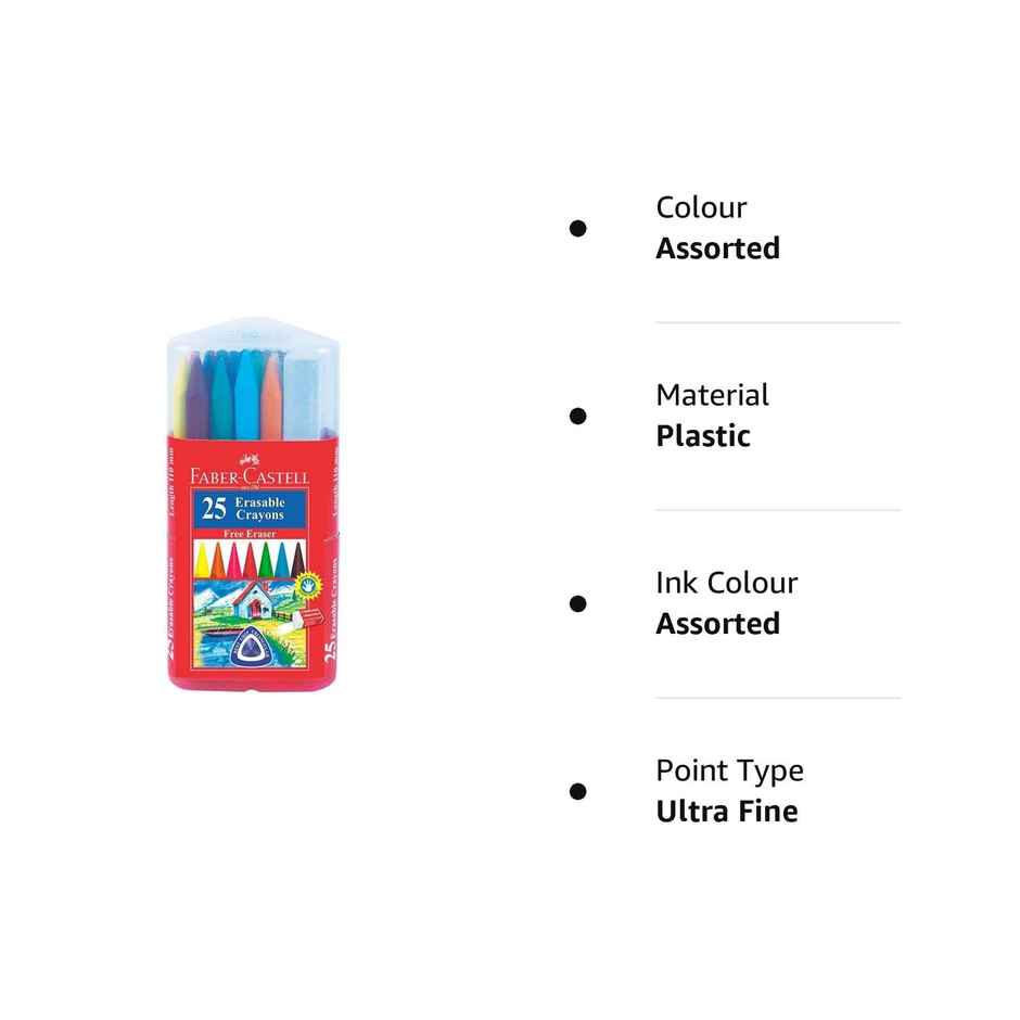 Faber-Castell Erasable Crayons Gift Pack Pack Of 25 | Smooth Coloring Experience
