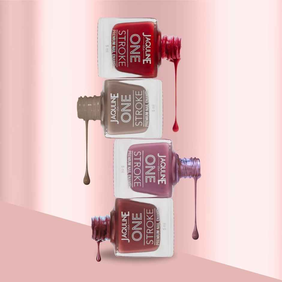 Jaquline USA One Stroke 4 In 1 Nail Kit | Long Lasting | Chip Resistant | Vegan | Quick Dry