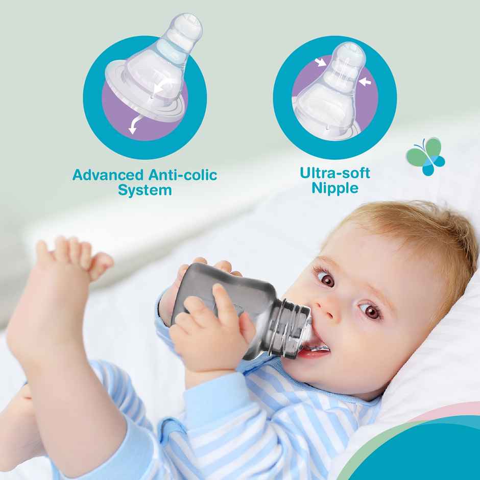 Vega Baby & Mom Steel Feeding Bottle | 120 ml | Regular Neck |B pa Free | Vbfb4-05