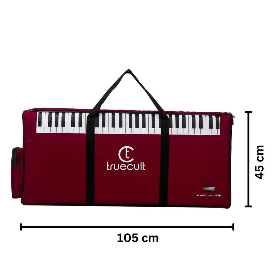 True Cult Kbr-01 Nylon Portable, Red Keyboard Gig Bag/Cover For 61-Keys Yamaha Or Casio Keyboard