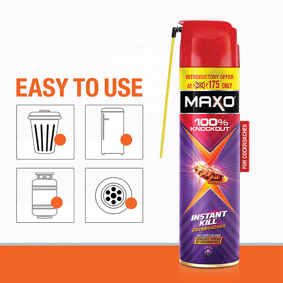 Maxo Crawling Insect Killer, Cockroach Killer Spray | Floral Fragrance