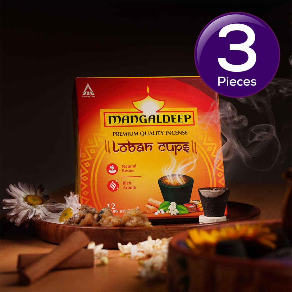 Mangaldeep Loban Sambrani Dhoop Cup - For Purification Of Home (12 Cups) Combo