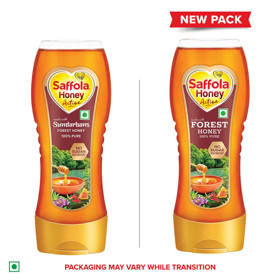 Saffola Honey Active | Made with Sundarban Forest Honey | 100% Pure Honey