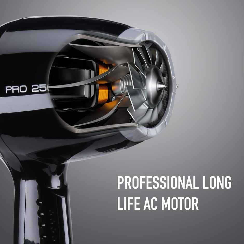 Ikonic 2500+ Professional Hair Dryer, Black, 2500W, 2 Speed & 3 Heat Settings with Cool Shot
