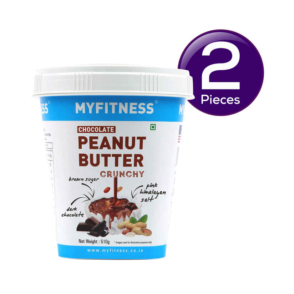MyFitness Chocolate Peanut Butter Crunchy Spread | High Protein Combo