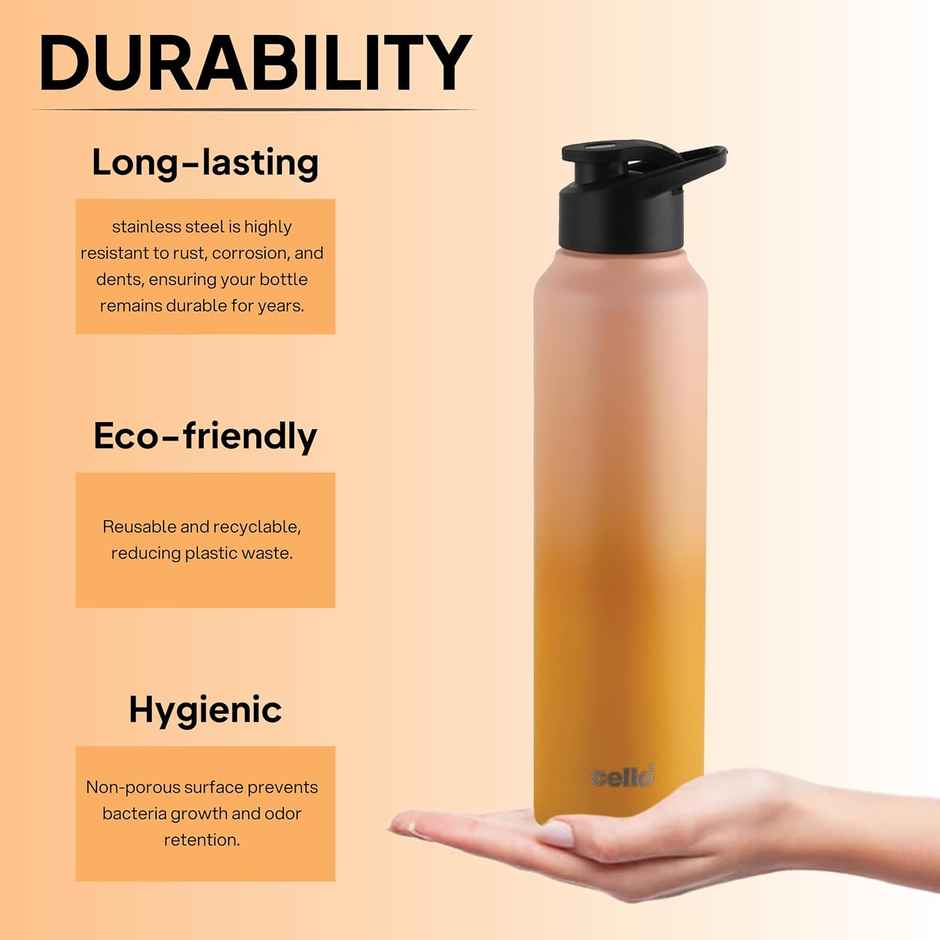 Aqua Pro Max Stainless Steel Water Bottle | Pink Yellow | CELLO