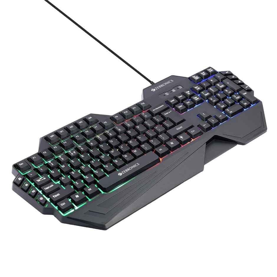 Zebronics Optimus Gaming Keyboard & Mouse Combo Upto 3600 Dpi 6 Buttons Led 117 Keys Black