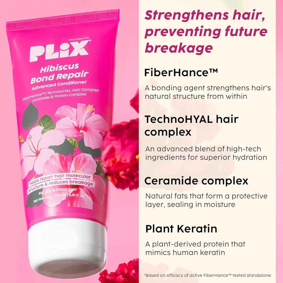 PLIX Hibiscus Bond Repair Shampoo | 200 ml | Conditioner | 175 ml