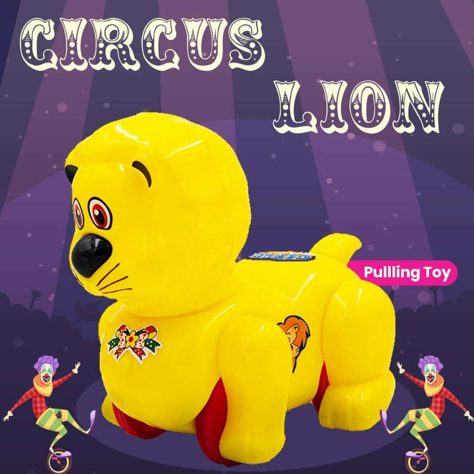 Toybharat Circus Lion Pull Along Toy | Colorful Gift for Toddlers | Assorted