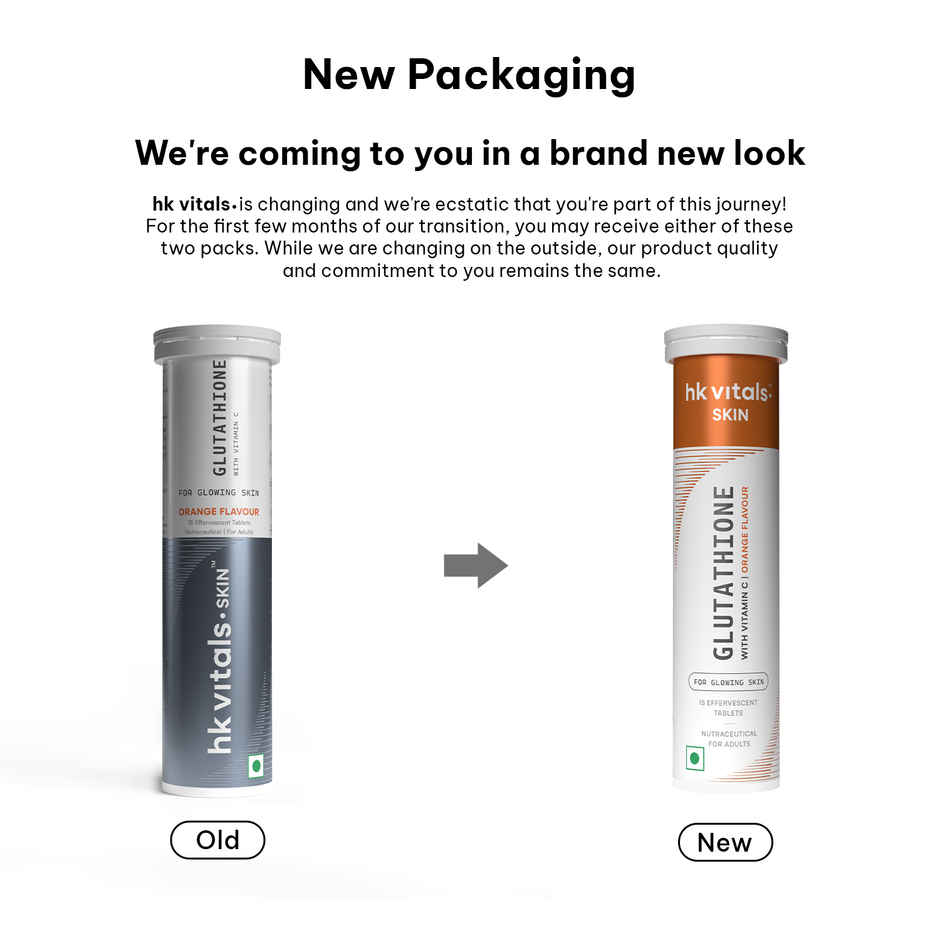 hk vitals Glutathione (Orange, 15 Effervescent Tablets)