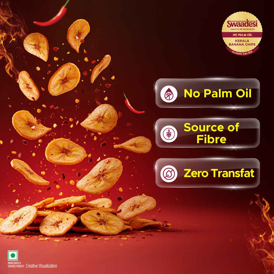 UNIBIC Kerala Banana Chips Fiery Hot | No Palm Oil