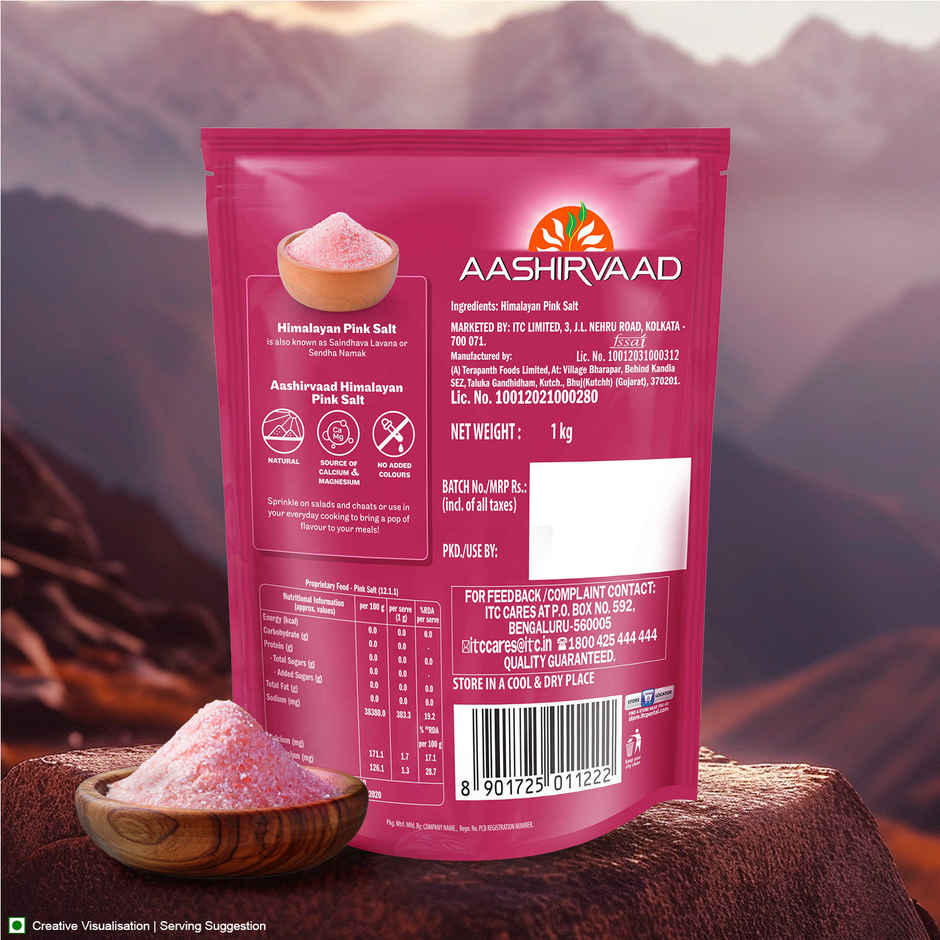Aashirvaad Atta - Superior Mp Whole Wheat, No Maida (Pouch)(10kg) & Aashirvaad Himalayan Pink Salt(1kg) Combo