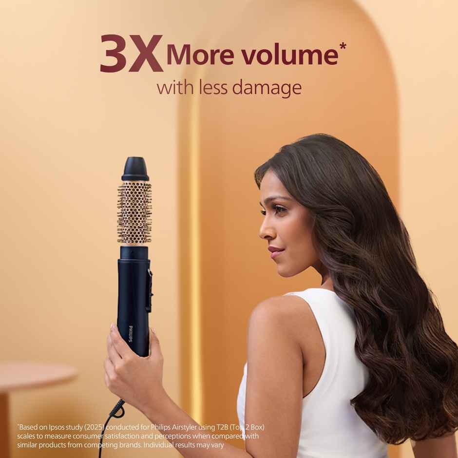 Philips 2-in-1 Airstyler|3X Volume & 50% Less Hair Breakage|Volumizer + Blow Dryer Brush|BHA531/10