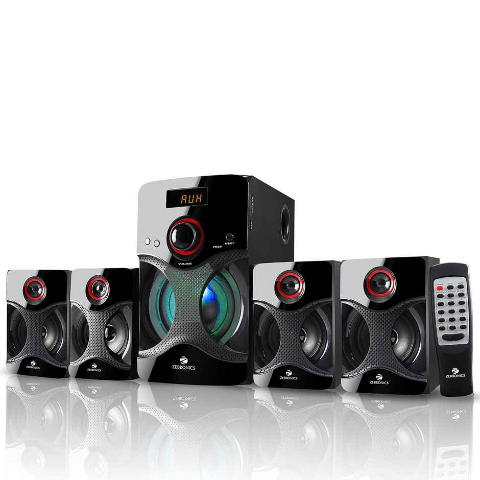 Zebronics BT4440RUCF 4.1, 60W, Multimedia Speaker, BT, USB, SD, AUX,10.92cm Front Firing Woofer