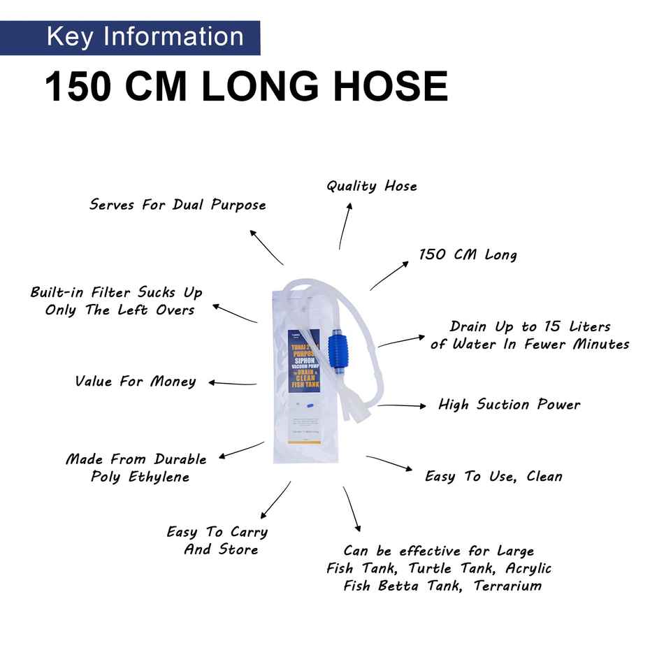 Tunai Siphon Pump For Draining Fish Tank 150 Cm Long