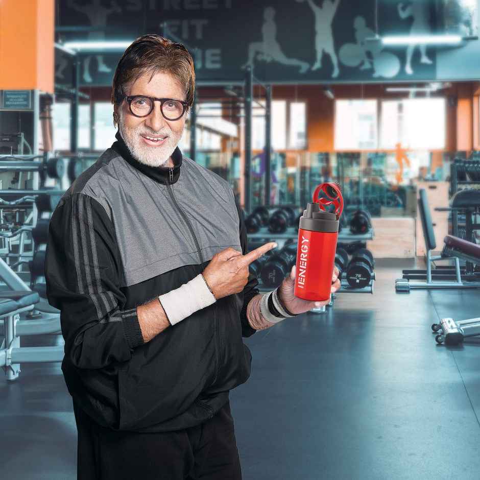 Cello Energy Plastic Protein Shake Bottle | Flip Top | Colour May Vary