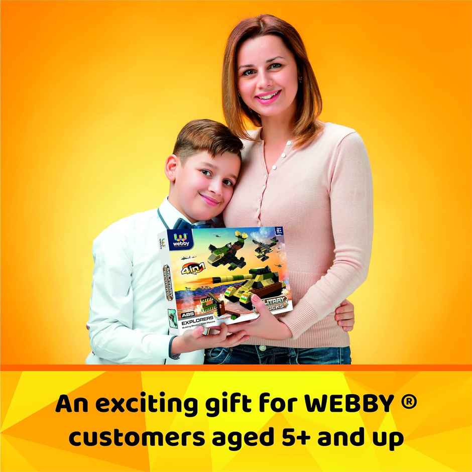 Webby Toys 4 in 1 Military Blocks Game (Multicolour, 5+ years)