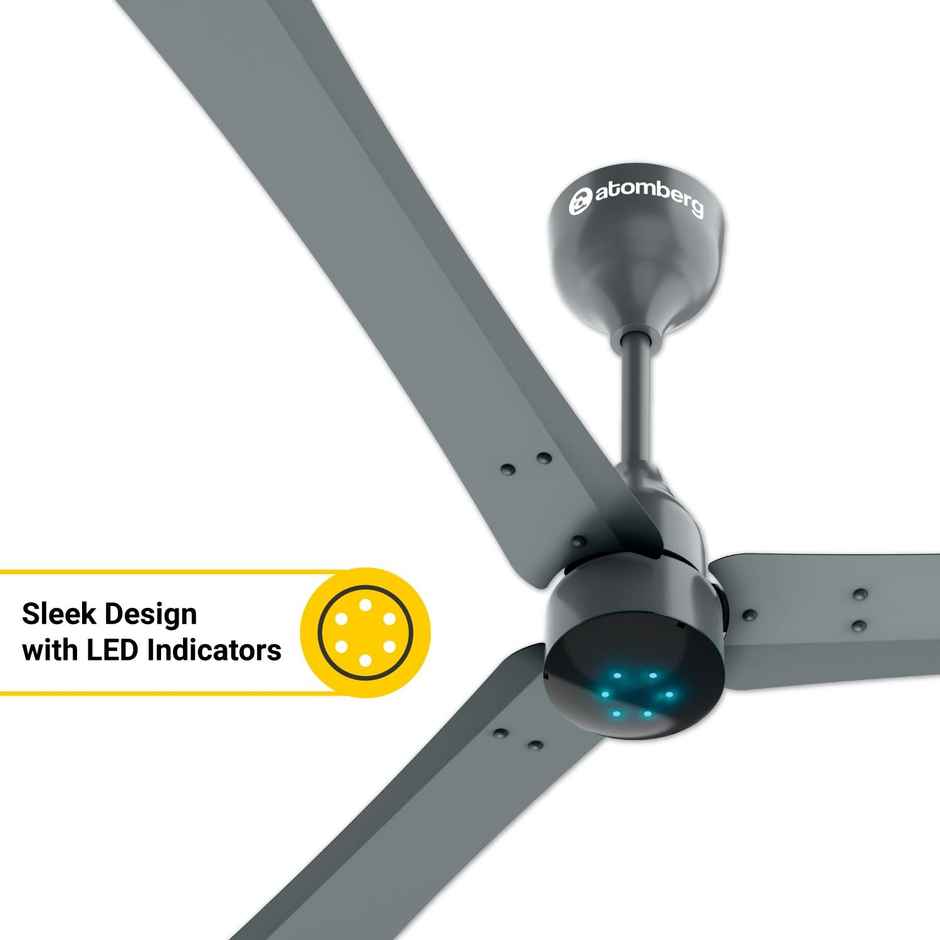 Atomberg Renesa+ BLDC Ceiling Fan,1200mm,Remote Control,BEE 5 Star Rated,LED Indicators,Sand Grey