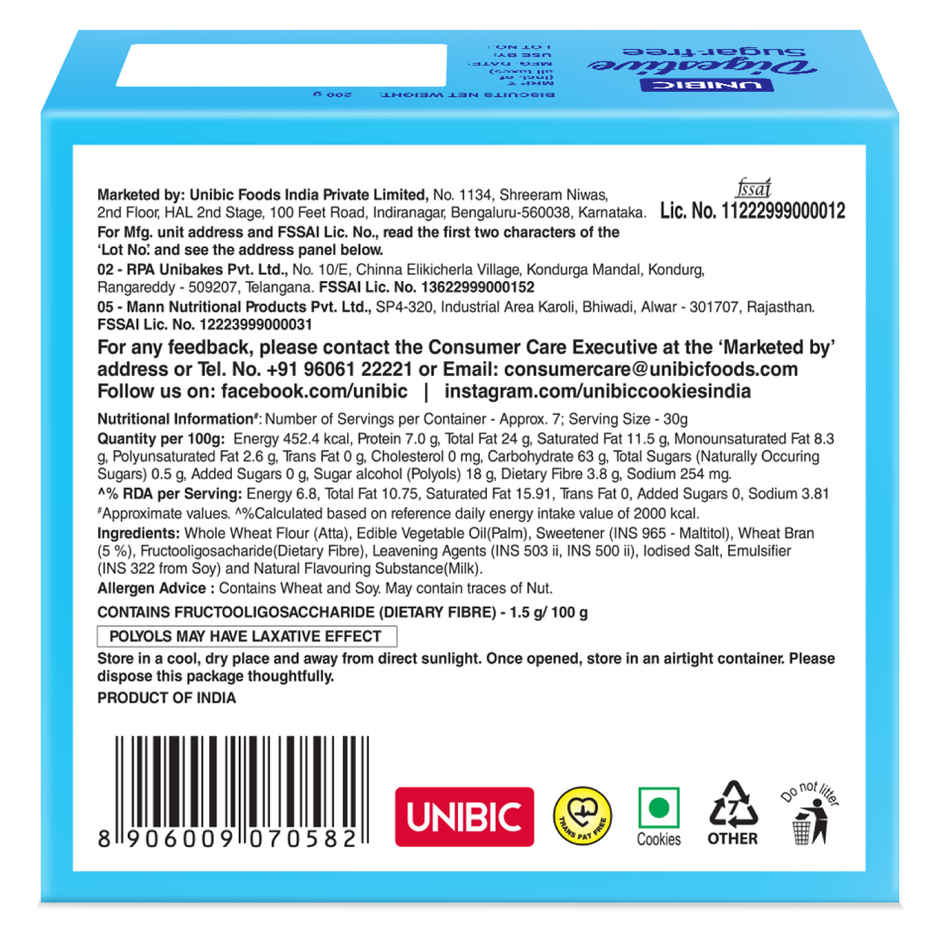 UNIBIC Sugar Free Digestive
