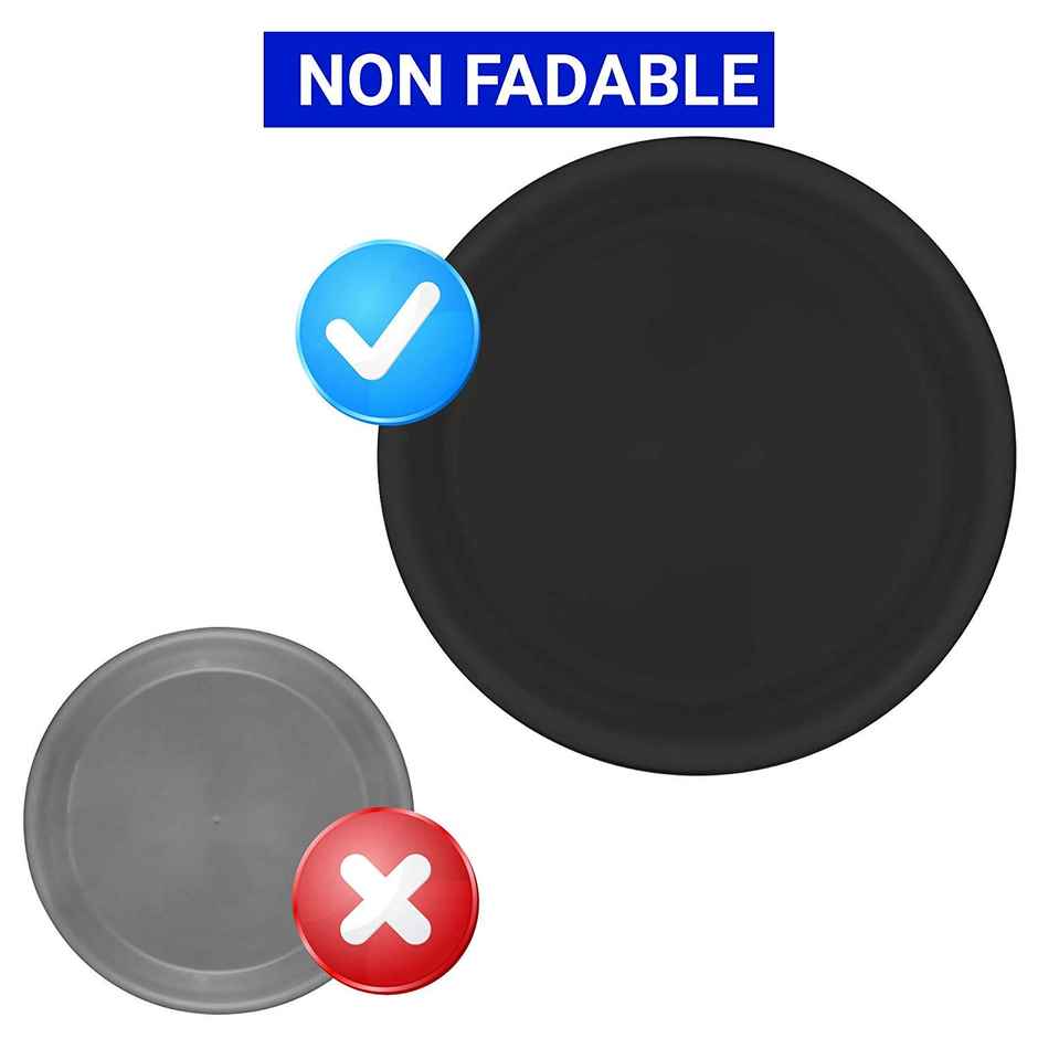 TrustBasket Round Tray for 8 Inch Pot | Durable Plastic Plant Saucer - Black
