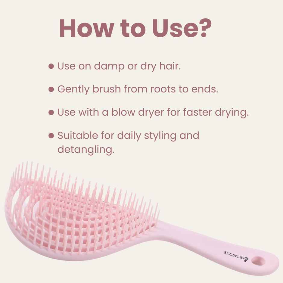 Midazzle Premium Gradient Pink 3D Hair Brush