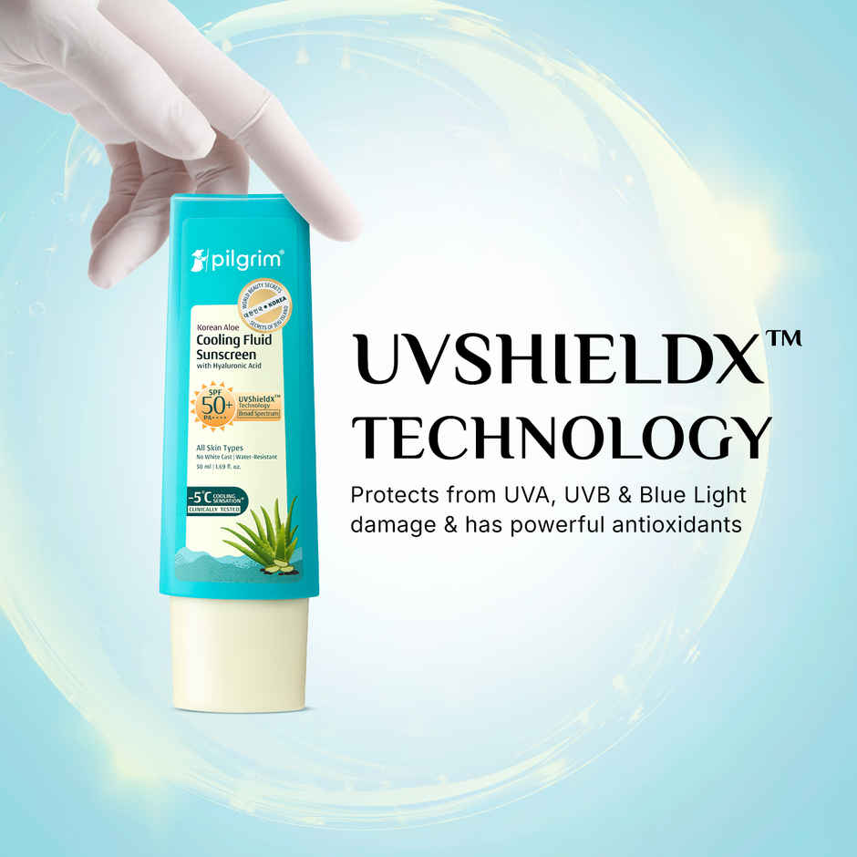 Pilgrim Korean Aloe Cooling Fluid Sunscreen SPF 50+ PA++++ with Hyaluronic Acid