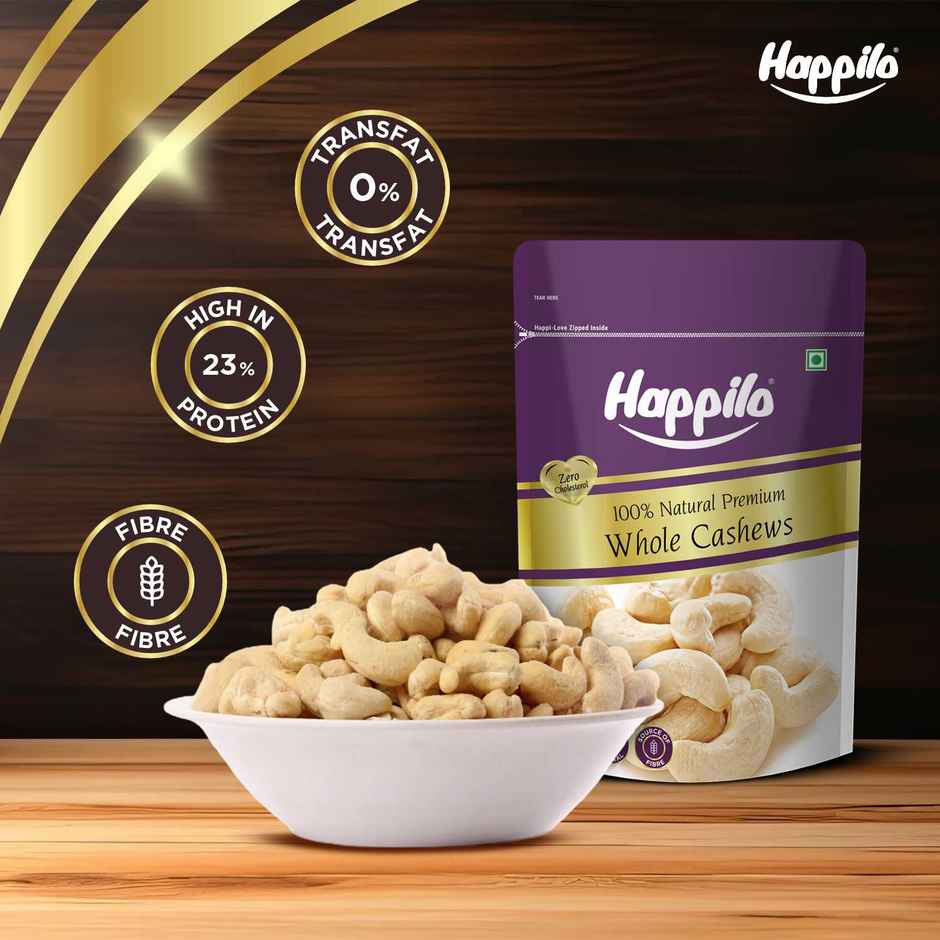 Happilo Premium Whole Cashew Nuts|Whole Kaju|Dry Fruits