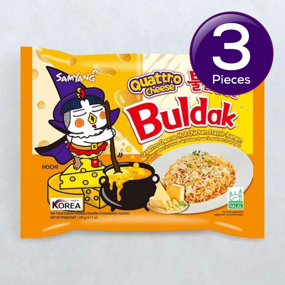 Korean Samyang Hot Chicken Ramen Quattro Cheese Noodles Non Veg Combo