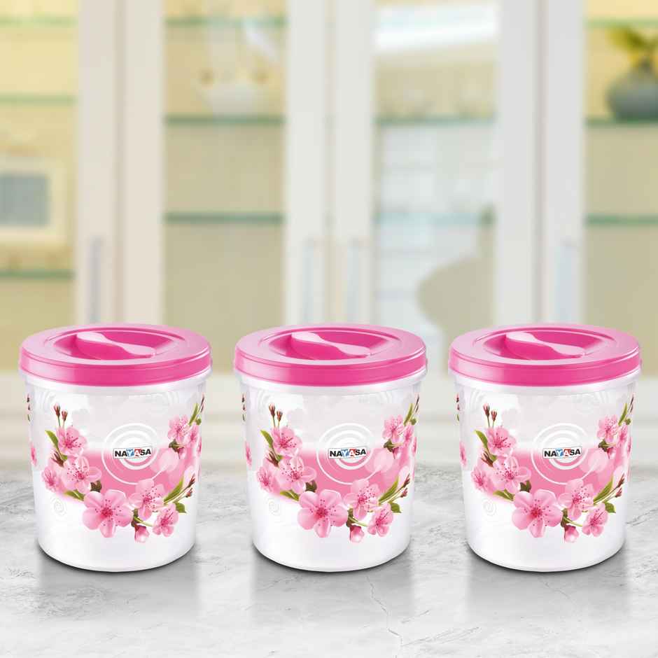 Nayasa Plastic Store-In Set (58,59,60) | 5.2 L, 7.2 L, 11.2 L | BPA Free, Stackable & Modular Multi Purpose Plastic Container | Assorted