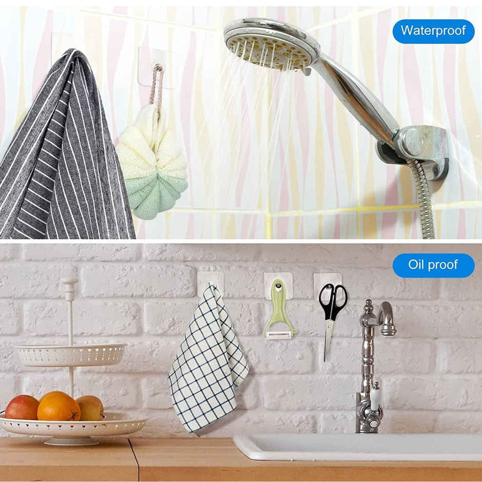 Perpetual Nail Wall Hooks | Heavy Duty | Transparent | Waterproof | Multipurpose | Set of 5