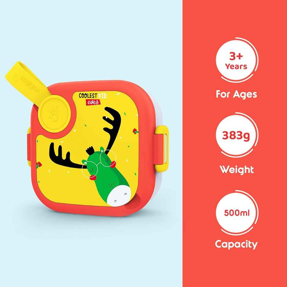 Rabitat Lunchmate Mini Stainless Steel Lunch Box With Spoon- Coolest Kid Ever Combo