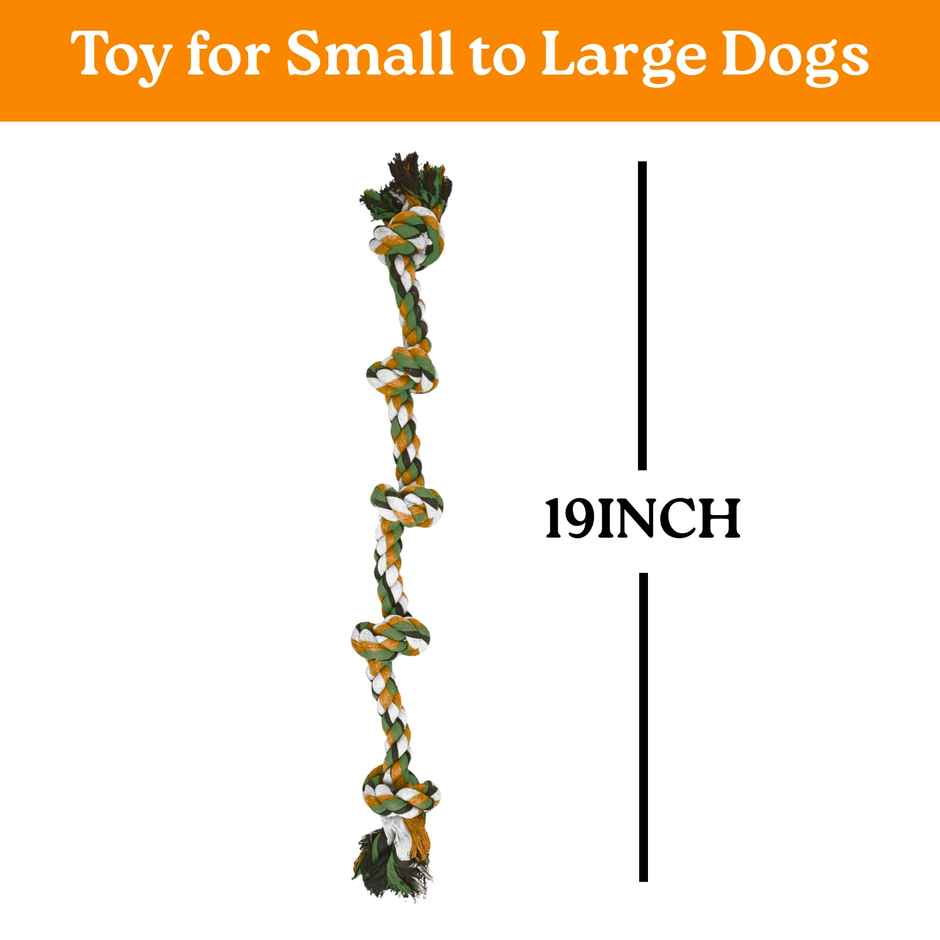 Payton Perry Cotton 5 Knot Rope Chew Toy | Multicolour