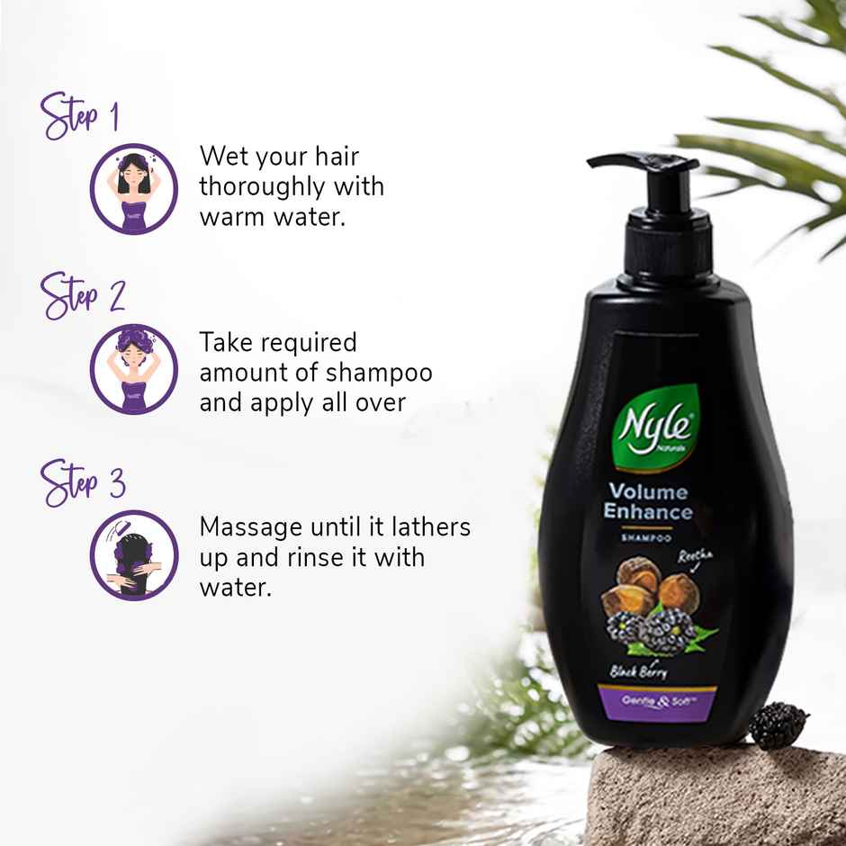 Nyle Naturals Volume Enhance Shampoo With Goodness Of Reetha And Blackberry
