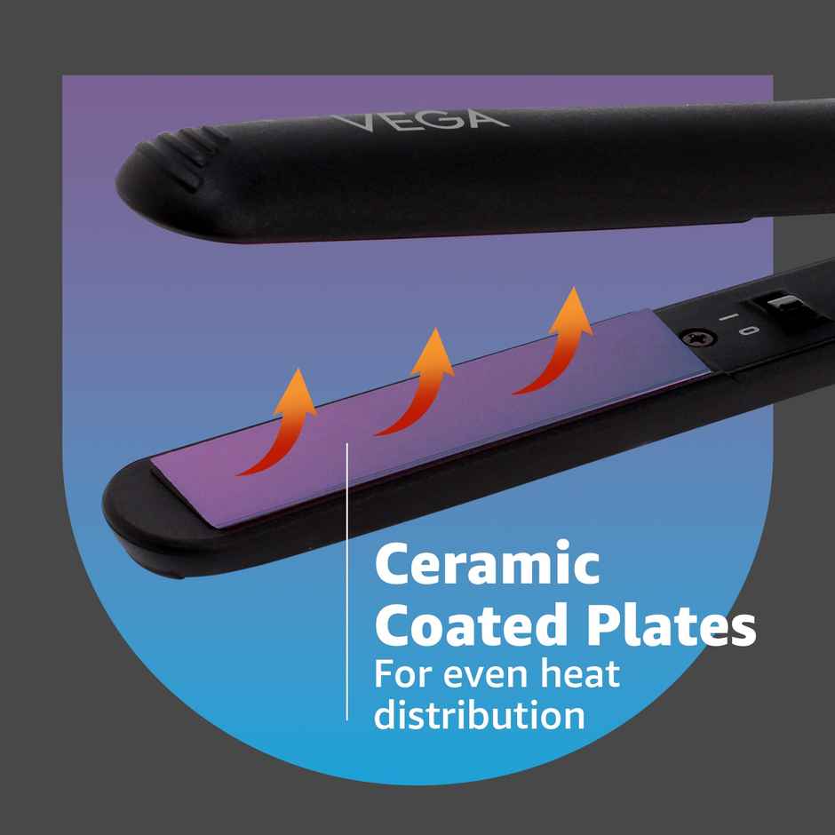 Vega Adore Hair Straightener for Women with Ceramic Plates & Fast Heat, 1 Year Warranty, (VHSH-18)