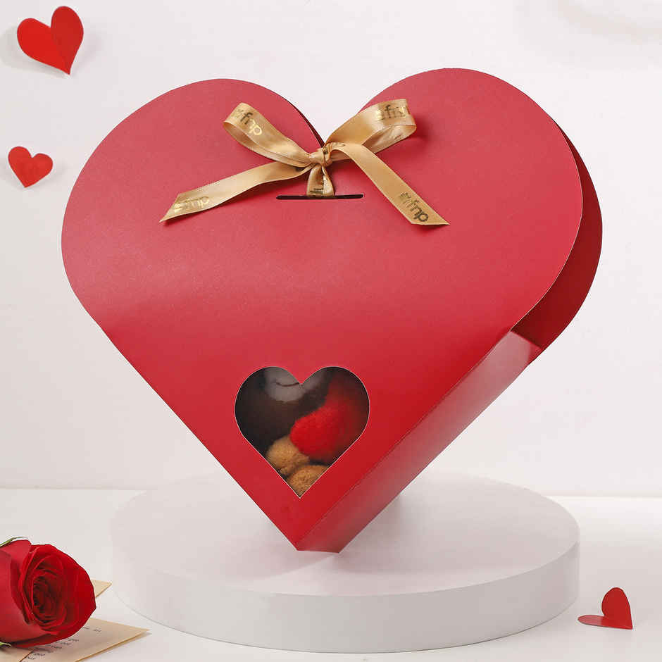 Love Indulgence Romantic Gift Hamper in Heart Box | FNP