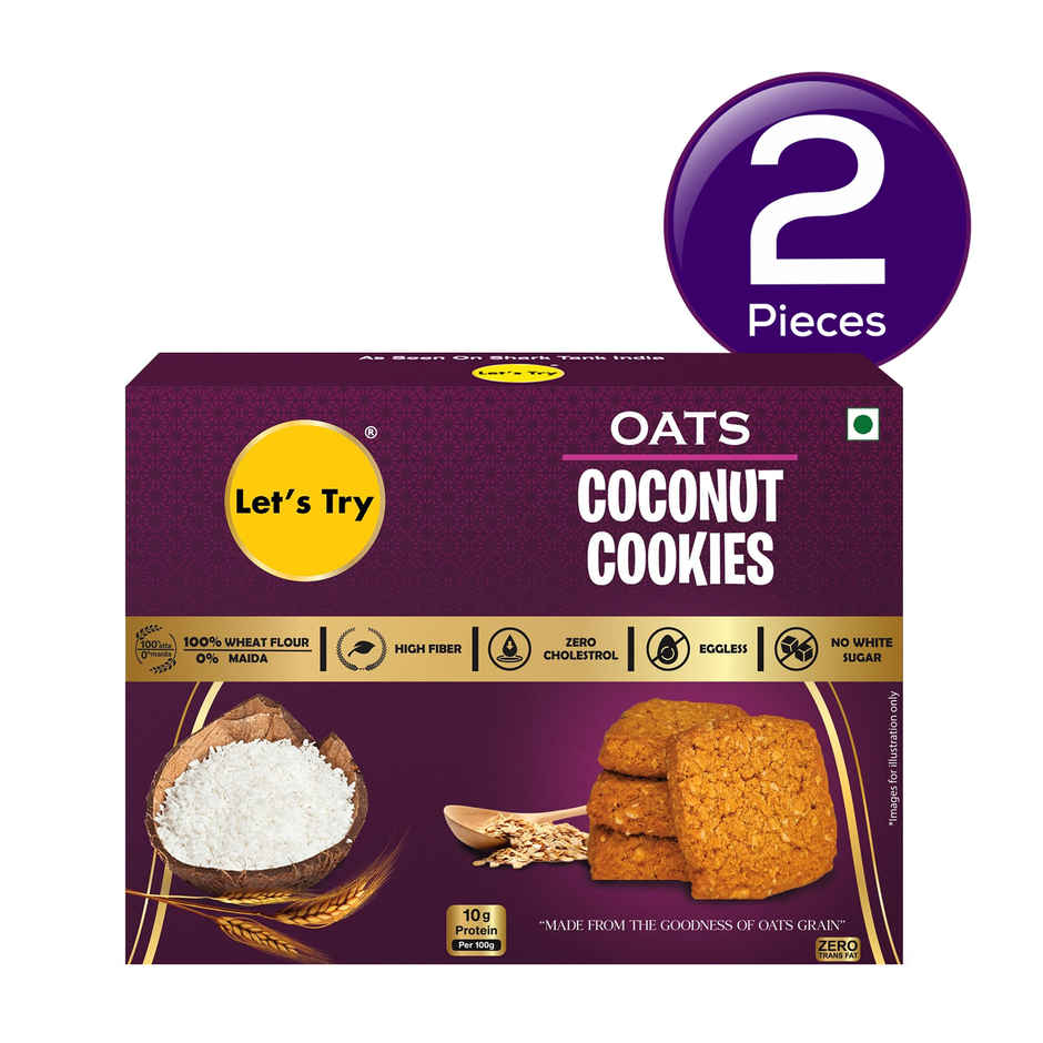 Let's try Coconut Oats Biscuits | Cholesterol-free, Maida-freeand Trans Fat-free Combo