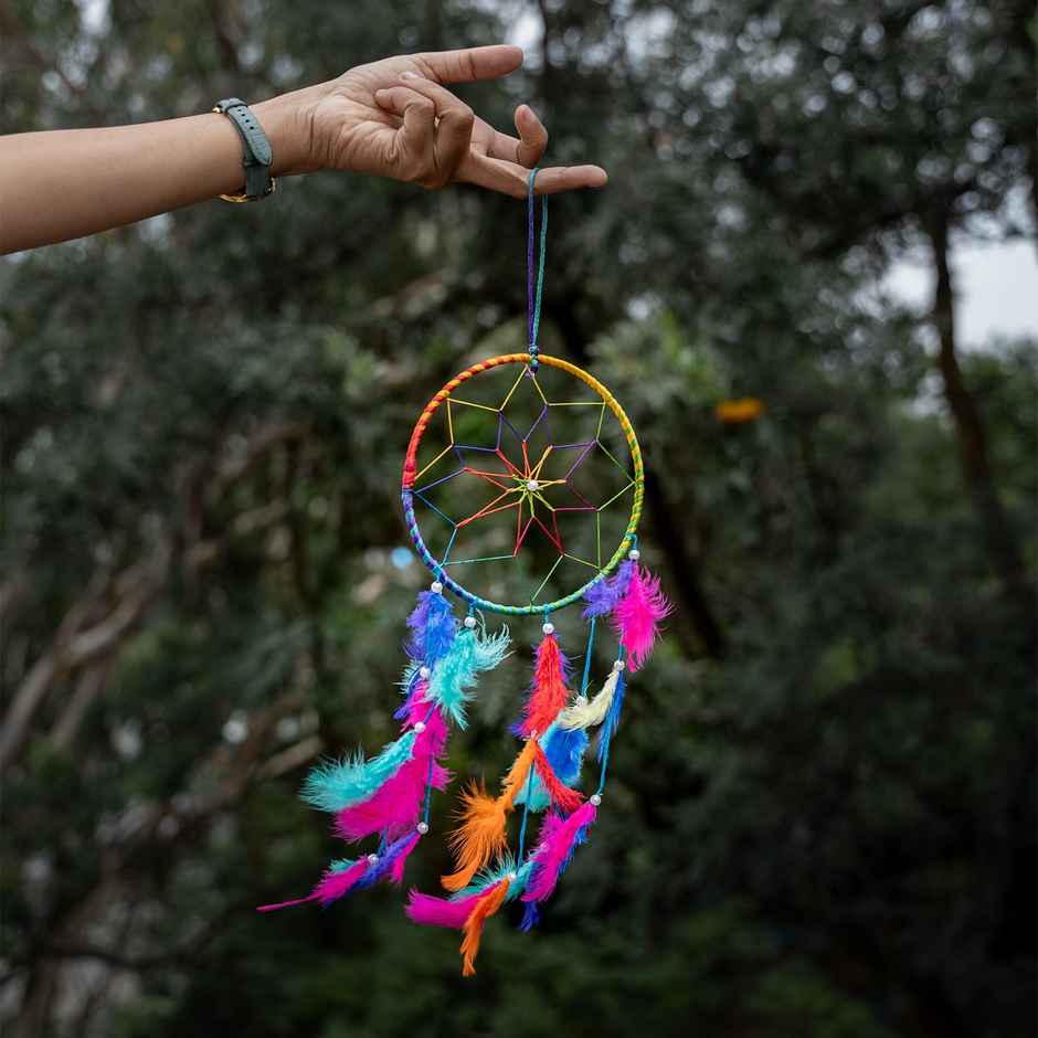 Urbanfix Multi-Colour Dream Catcher for Home & Bedroom | Decorative Bohemian Wall Hanging