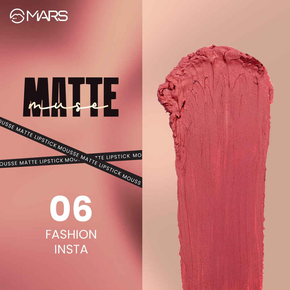 MARS Cosmetics Matte Muse Mousse Lipstick | 3ml | 06-FASHION INSTA | with Doe-Foot Applicator