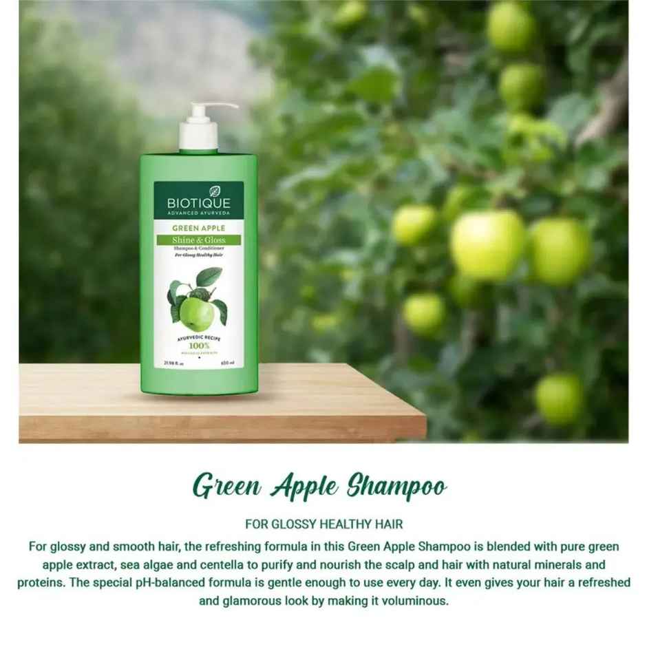 Biotique Green Apple Shine & Gloss Shampoo With Conditioner