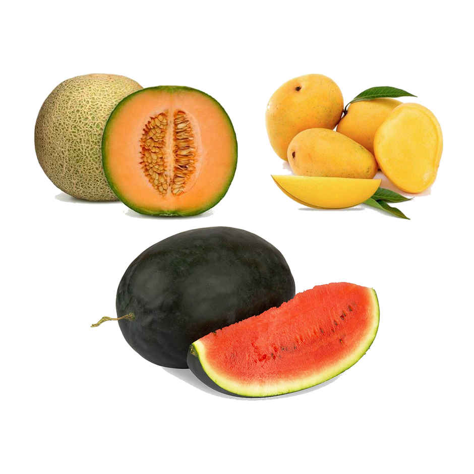 Mango Banganapalli(1kg), Muskmelon (1pc) & Watermelon Kiran(1pc) Combo