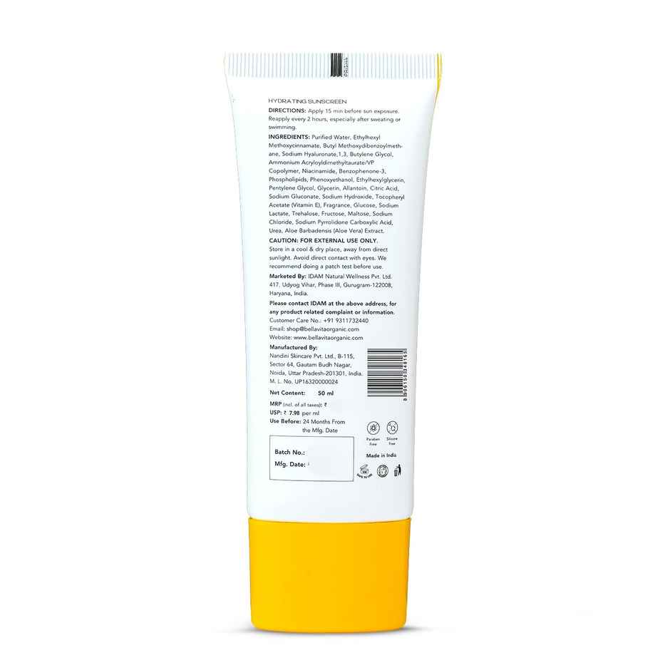 Bella Vita Sunscreen Spf 50 Pa +++ Broad Spectrum All Skin Types
